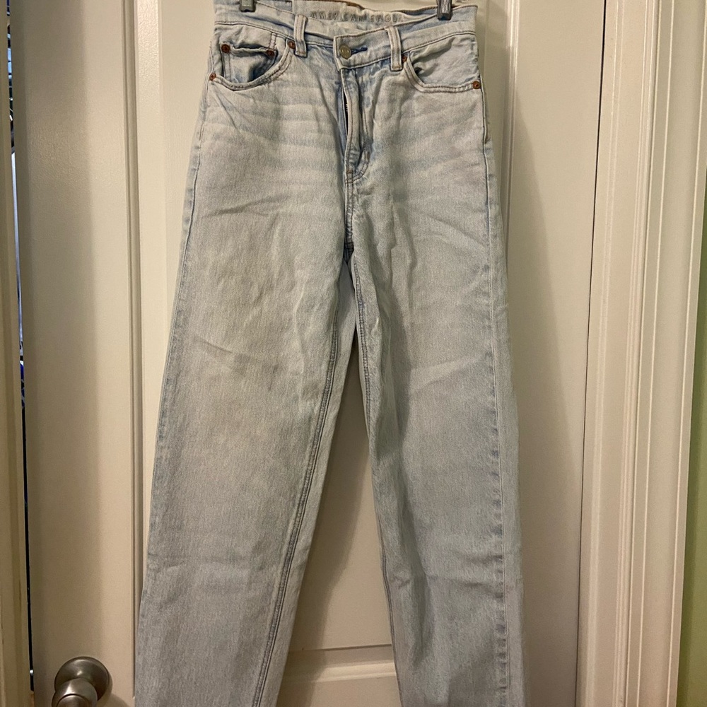 American Eagle Outfitters Light Blue Straight Leg Jeans